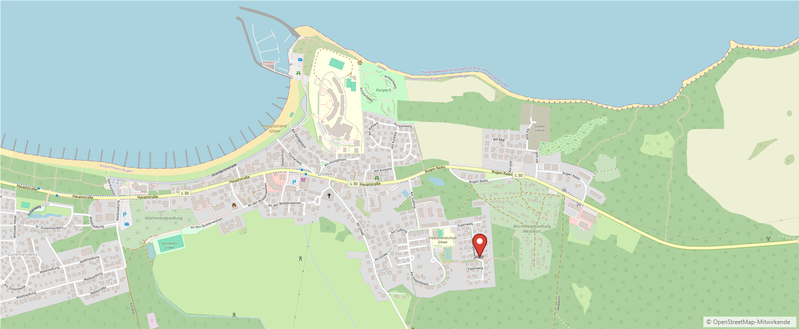 Google Maps Karte: Espenweg 31, 18551 Glowe